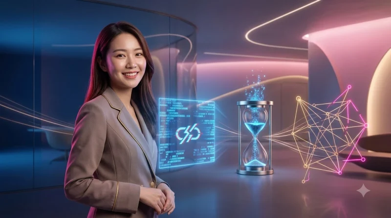 Không gian làm việc kỹ thuật số với các bảng hologram hiển thị biểu tượng cảnh báo và lá chắn, ánh sáng neon xanh và đỏ, minh họa hạn chế khi tự xử lý lỗi