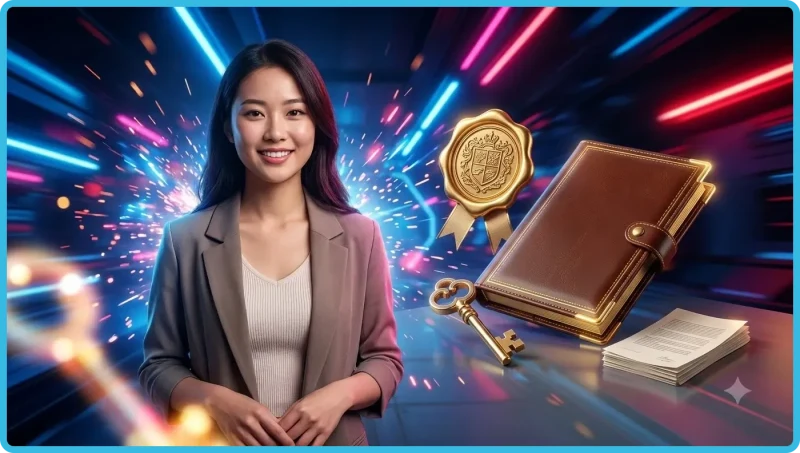 Kính lúp soi chi tiết điều khoản và điều kiện nền tảng trực tuyến trên tài liệu hologram