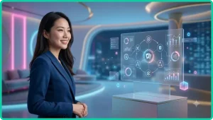 Minh họa người chia bài chuyên nghiệp trong môi trường game chiến thuật cao cấp