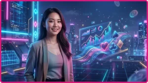 Minh họa người chơi nghiên cứu luật bài Tiến Lên trên giao diện kỹ thuật số cao cấp.