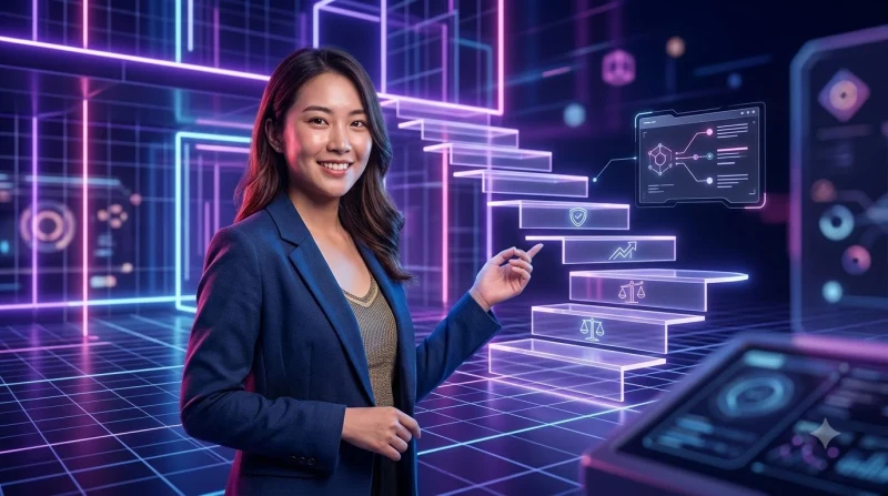 Minh họa quy trình bốn bước tham gia và nắm bắt luật chơi bài Tiến Lên trực tuyến.