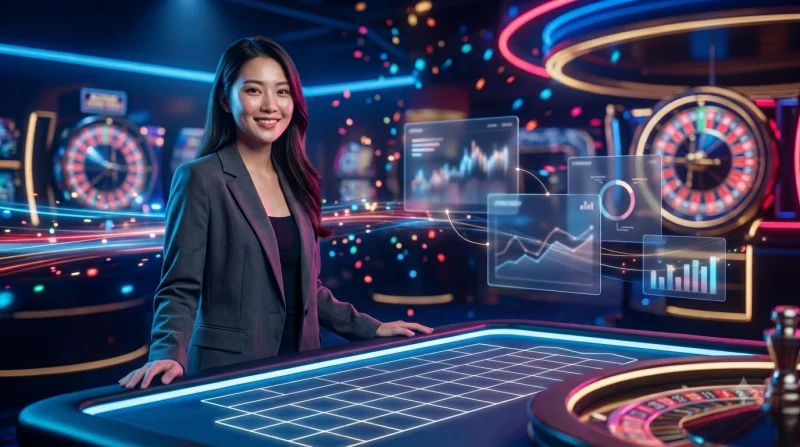 Người chơi tự tin quan sát bàn roulette F8BET, thể hiện lợi ích khi nắm rõ bố cục
