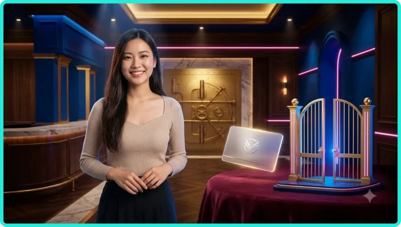 Người dùng mở tài khoản nền tảng trực tuyến trên điện thoại với biểu tượng bảo mật và xác minh danh tính