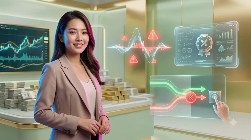 nguoi-phu-nu-xem-loi-giao-dich-tren-laptop-voi-cac-bieu-tuong-canh-bao-hologram-phia-sau Người phụ nữ xem lỗi giao dịch trên laptop với các biểu tượng cảnh báo hologram phía sau