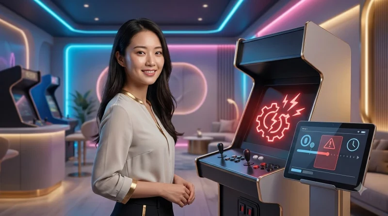 truc-joystick-arcade-premium-phat-sang-den-canh-bao-do-trong-khong-gian-lam-viec-hien-dai-nhan-manh-tam-quan-trong-cua-viec-xu-ly-loi-som Trục joystick arcade premium phát sáng đèn cảnh báo đỏ trong không gian làm việc hiện đại, nhấn mạnh tầm quan trọng của việc xử lý lỗi sớm